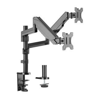 Height adjustable gas spring dual monitor arm, ECO-C24