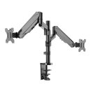 Height adjustable gas spring dual monitor arm, ECO-C24