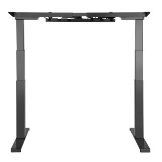 Bürotisch höhenverstellbar schwarz Tischplatte lichtgrau Melaminharz 160x80cm