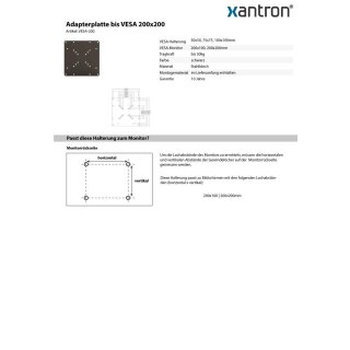 Adattatore VESA 200x200, Xantron VESA-200