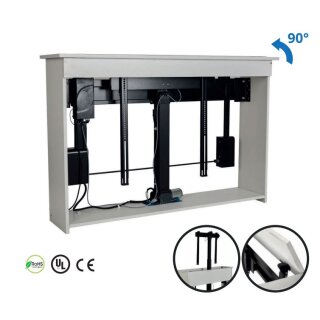 TV furniture lift electric for monitors up to 50 inch rotatable height-adjustable Xantron PREMIUM-K1-RotoLift-AutoLid