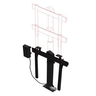 TV Möbel Lift mit Klappe elektrisch für Monitore bis 70 Zoll drehbar höhenverstellbar Xantron PREMIUM-K3-RotoLift-AutoLid