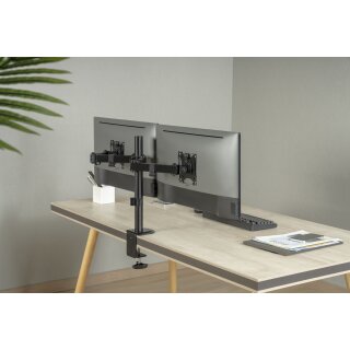 Desk mount for 2 PC monitors horizontal 17-32, Xantron ECO-E62
