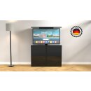 TV Kommode schwarz Hochglanz mit integriertem Lift elektrisch für Monitore bis 65", X-TV-Kommode-65-GW