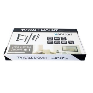 Supporto a parete per monitor TV 37-70 completamente mobile, estensibile, orientabile, orientabile, inclinabile, ruotabile, ultrapiatto, PREMIUM-463-S