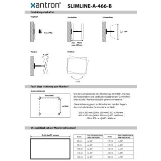 Slim full-motion curved & flat panel TV wall mount for 32-60, SLIMLINE-A-466-B