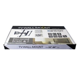 Supporto a parete bianco per monitor TV 32-60 completamente mobile, estensibile, orientabile, orientabile, inclinabile, ruotabile, ultrapiatto, SLIMLINE-A-466-W