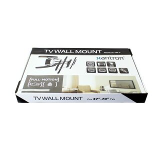 Supporto a parete per monitor TV 37-70 completamente mobile, estensibile, orientabile, orientabile, inclinabile, ruotabile, ultrapiatto, PREMIUM-466-S