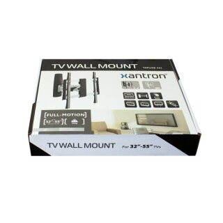 Supporto a parete per monitor TV 32-55 allungabile, orientabile, inclinabile, ruotabile, ultrapiatto, TOPLINE-441-S