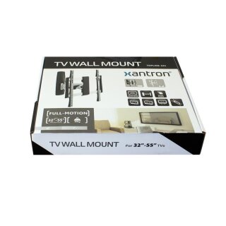 Supporto a parete bianco per monitor TV 32-55 allungabile, orientabile, inclinabile, ruotabile, ultrapiatto, TOPLINE-441-W